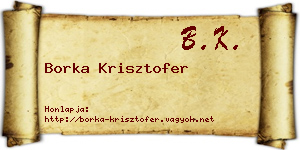Borka Krisztofer névjegykártya